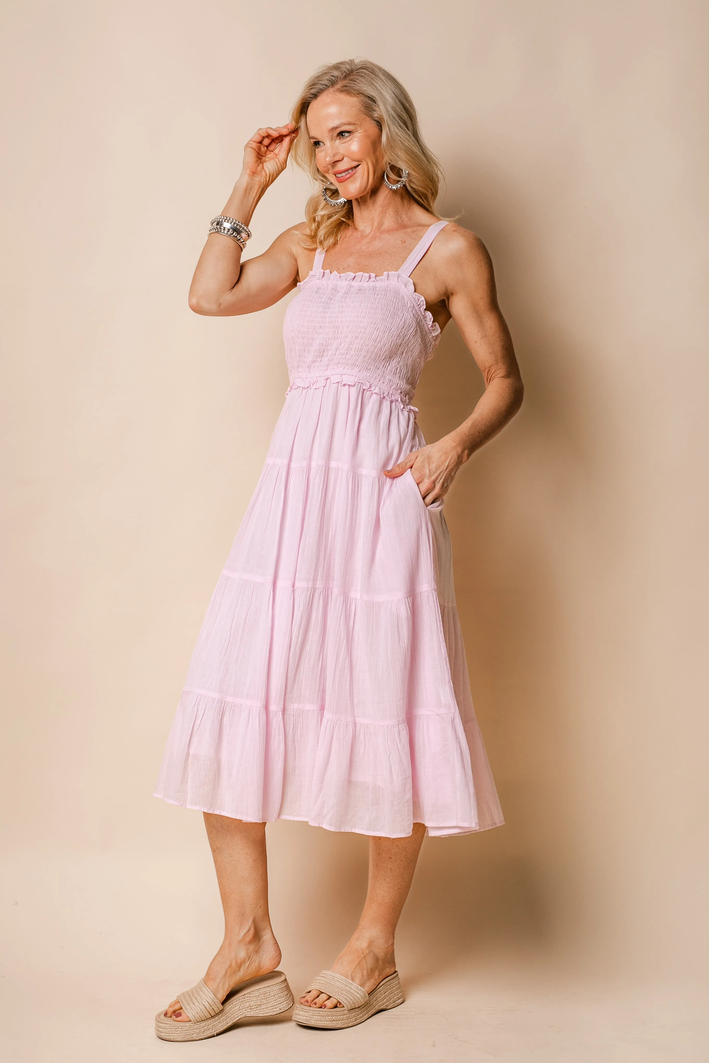 Pia Cotton Dress in Blush