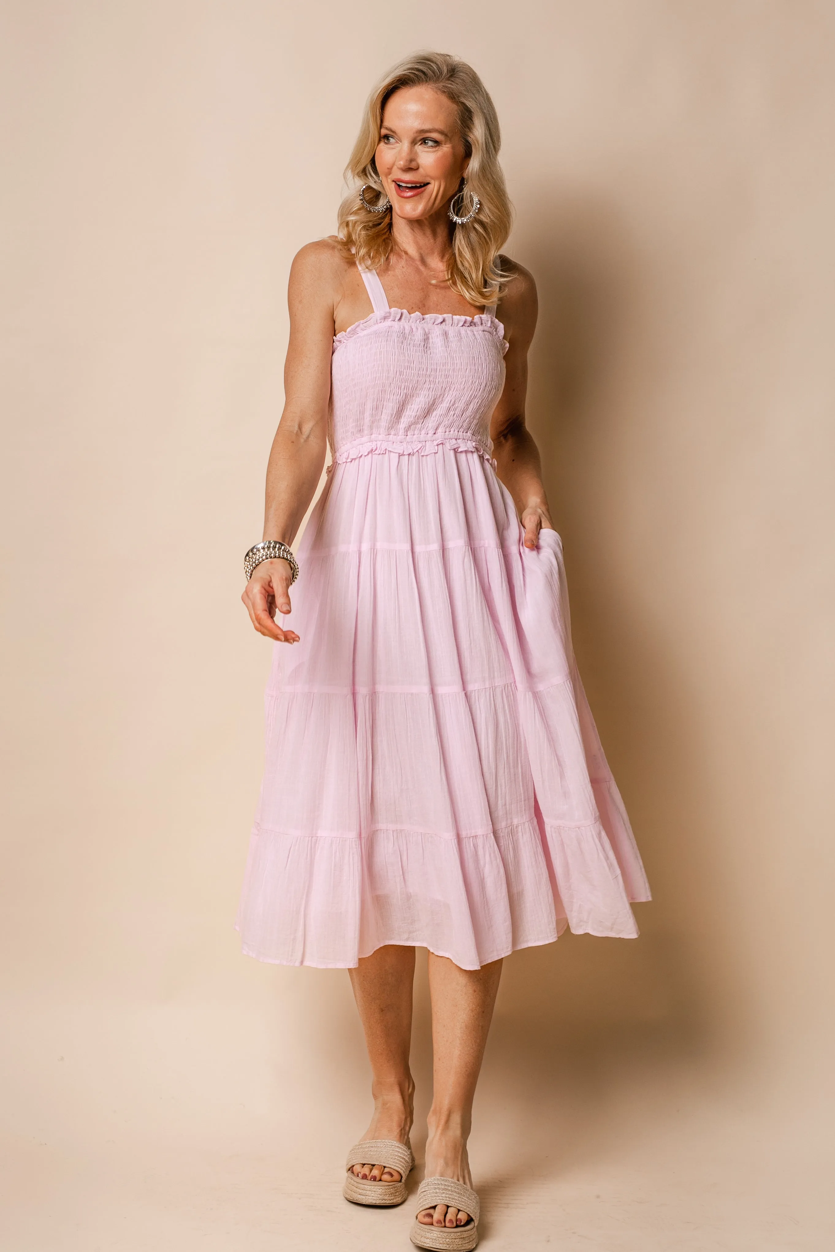 Pia Cotton Dress in Blush