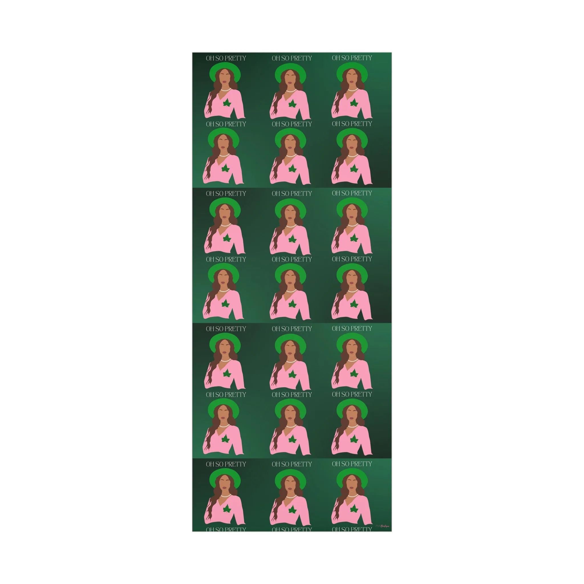 Pink and Green Affair Olivia Personalized Wrapping Paper