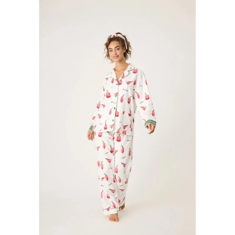 PJ Salvage Cranberries & Cocktails Flannel PJ Set