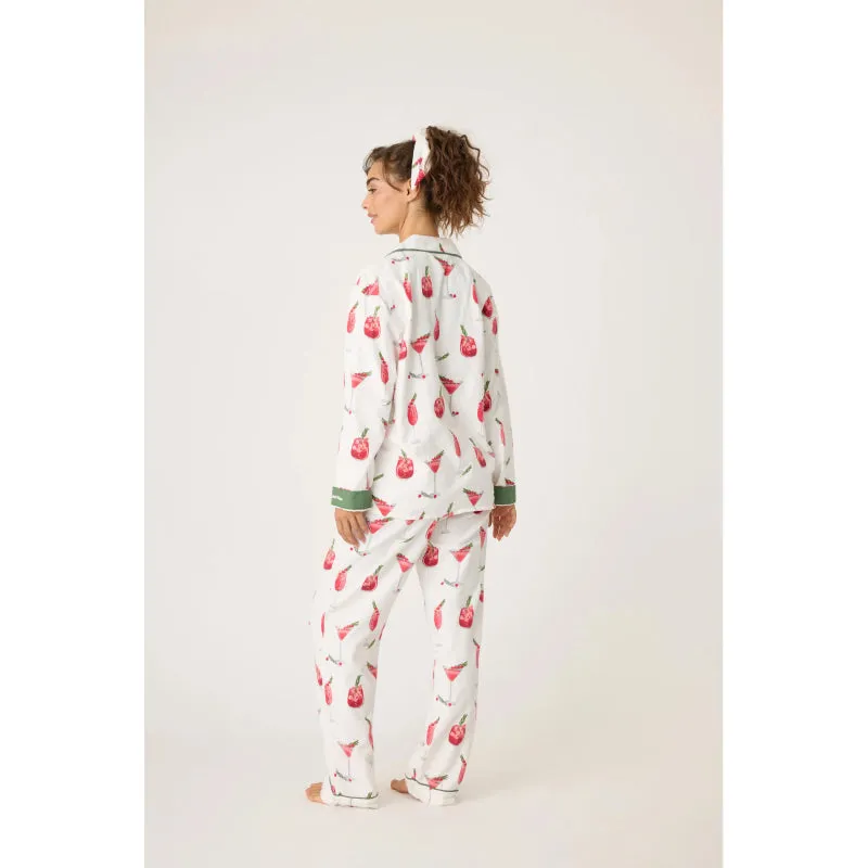 PJ Salvage Cranberries & Cocktails Flannel PJ Set