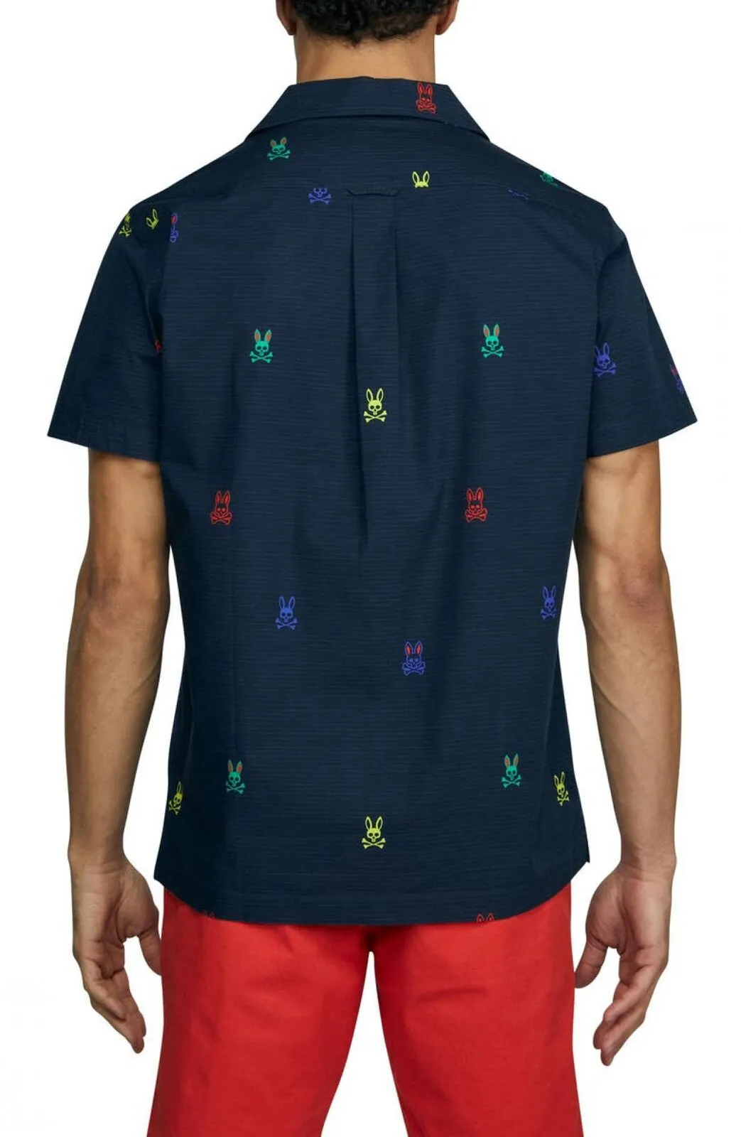 Psycho Bunny Caleb Short Sleeve Cotton Button-Up Shirt B6Q242S1CO