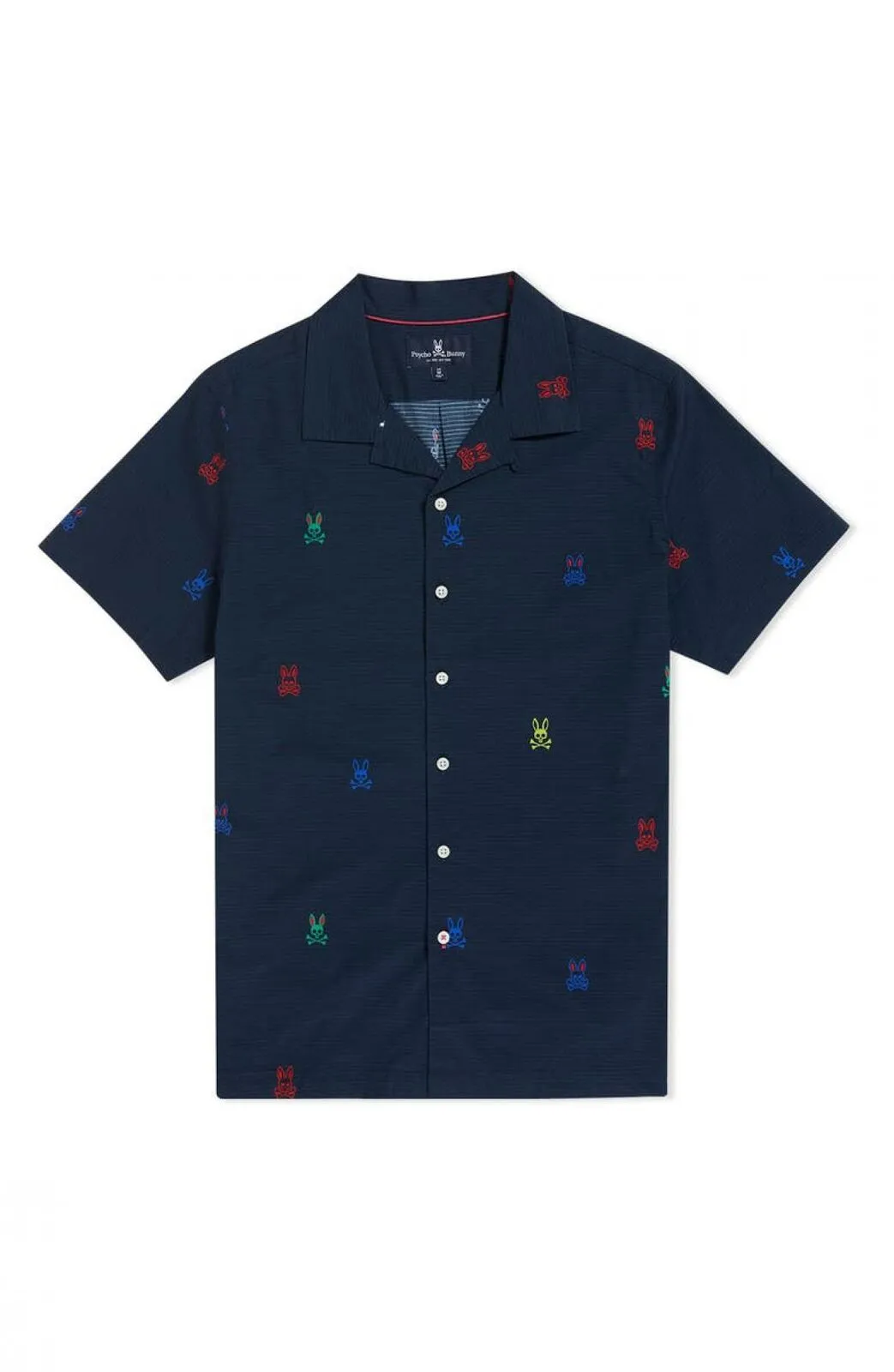 Psycho Bunny Caleb Short Sleeve Cotton Button-Up Shirt B6Q242S1CO