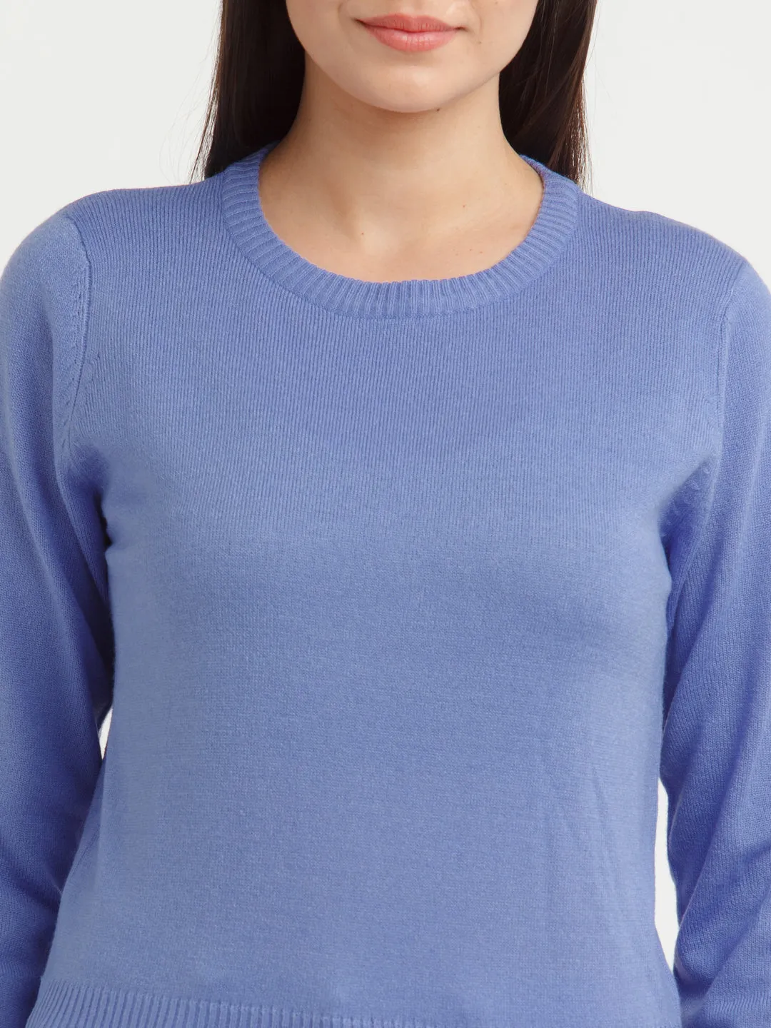 Purple Solid Sweater