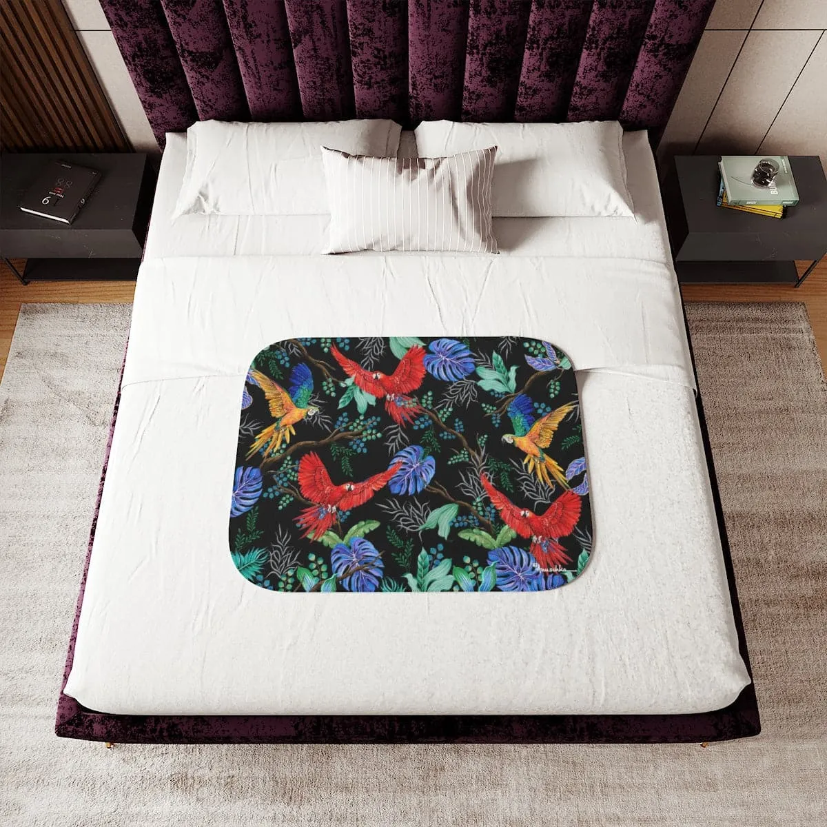 Rainforest Beauties Sherpa Blanket