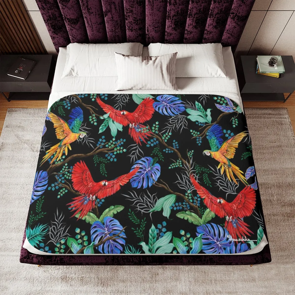Rainforest Beauties Sherpa Blanket