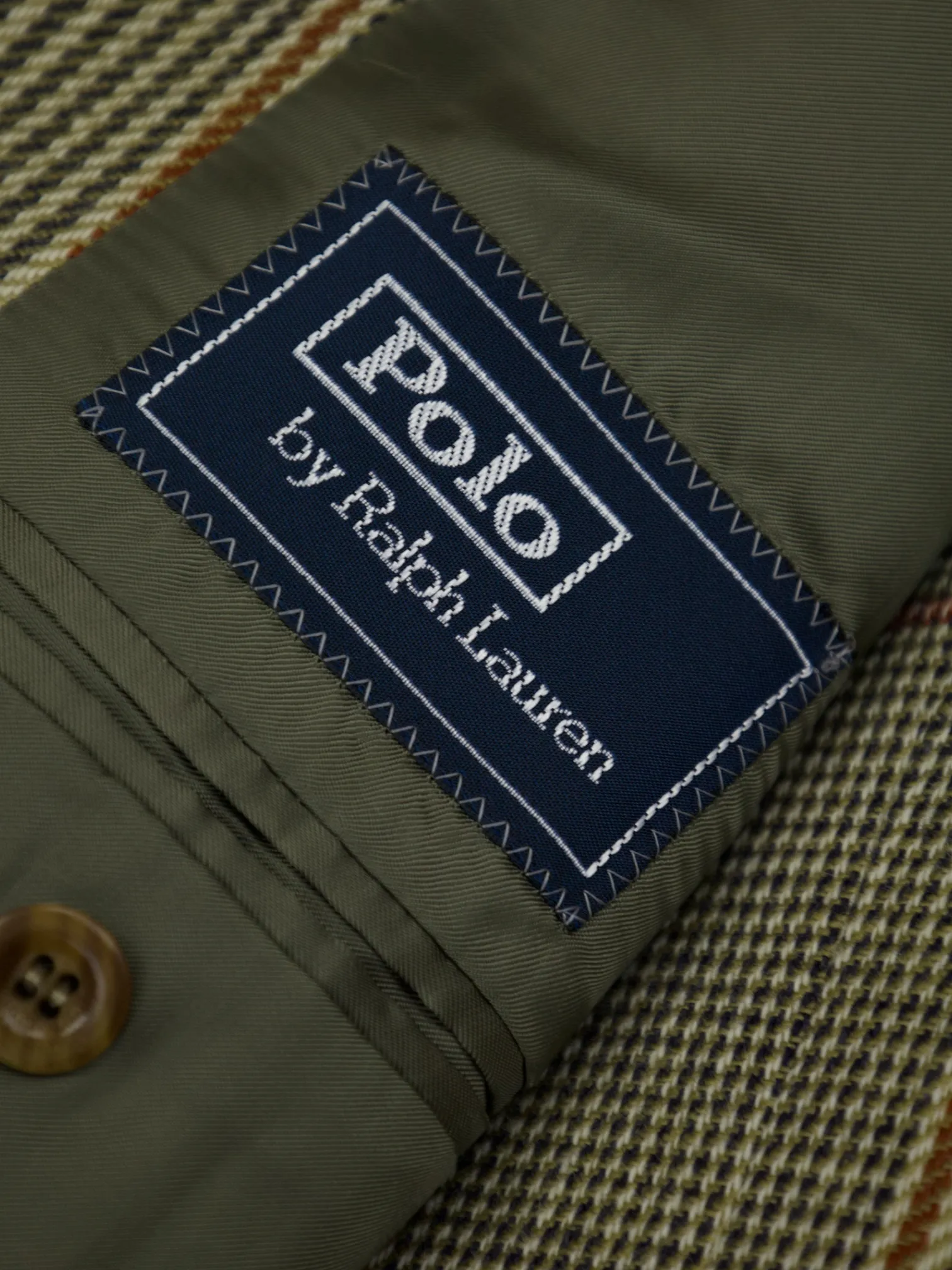 Ralph Lauren Light Brown & Burnt Orange Glenplaid Harris Tweed Jacket