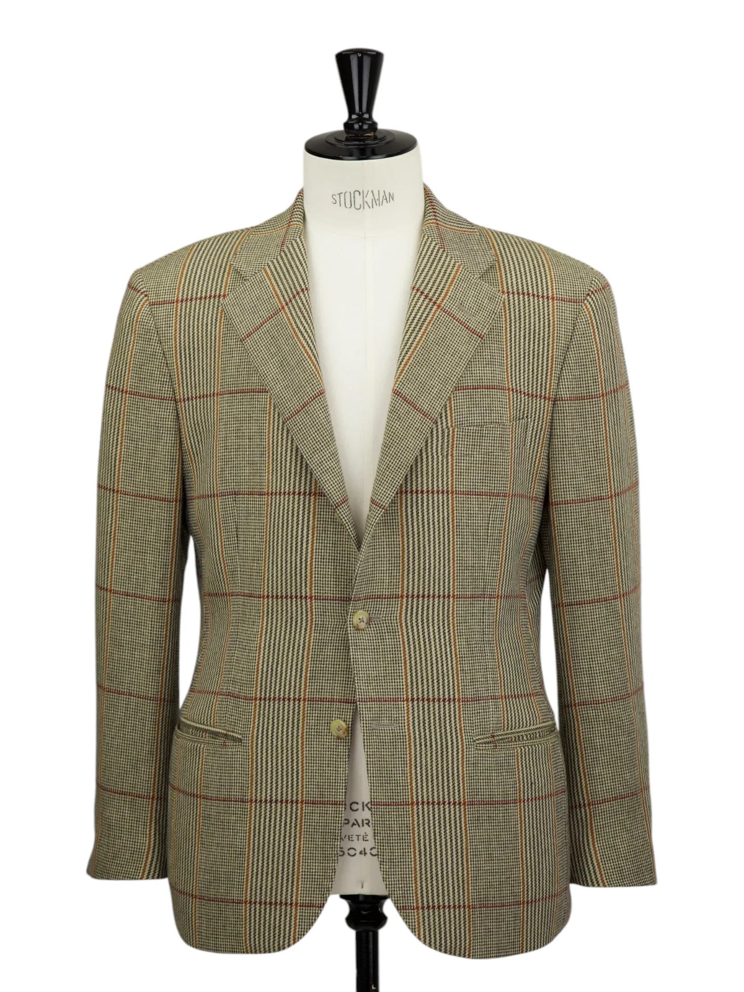 Ralph Lauren Light Brown & Burnt Orange Glenplaid Harris Tweed Jacket
