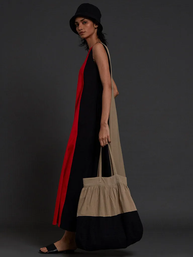 Red Colour Block Dress