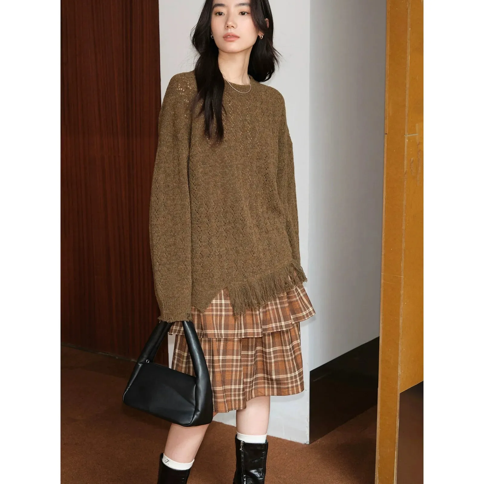 Retro Fringe Knit Sweater