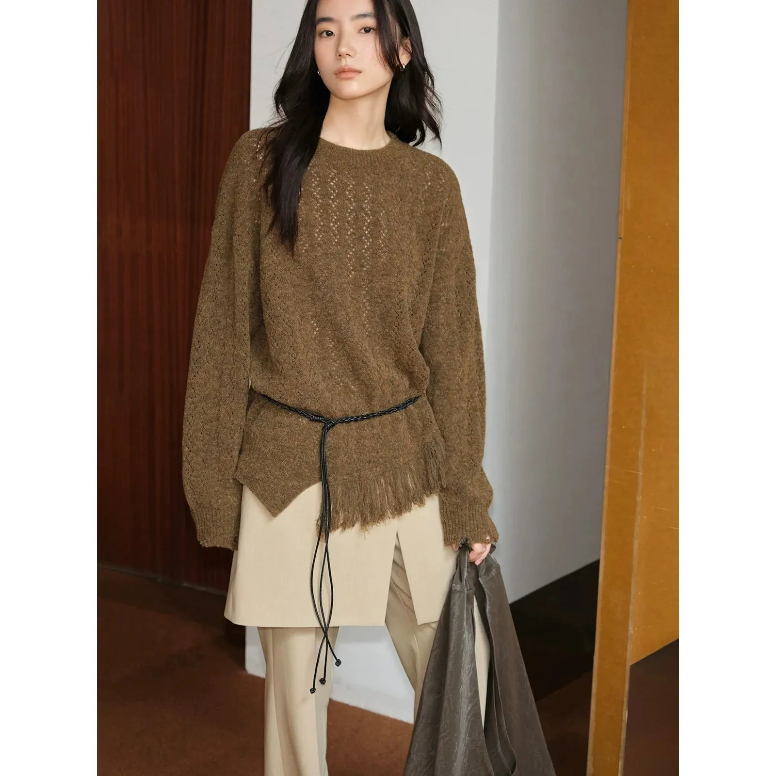 Retro Fringe Knit Sweater