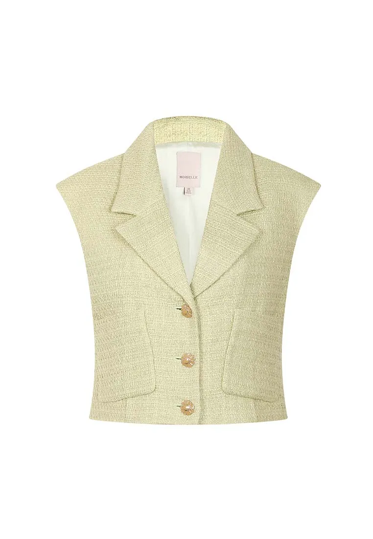 Retro tweed short vest