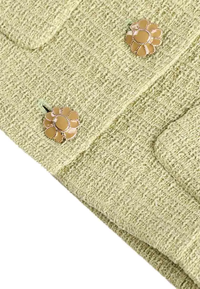 Retro tweed short vest