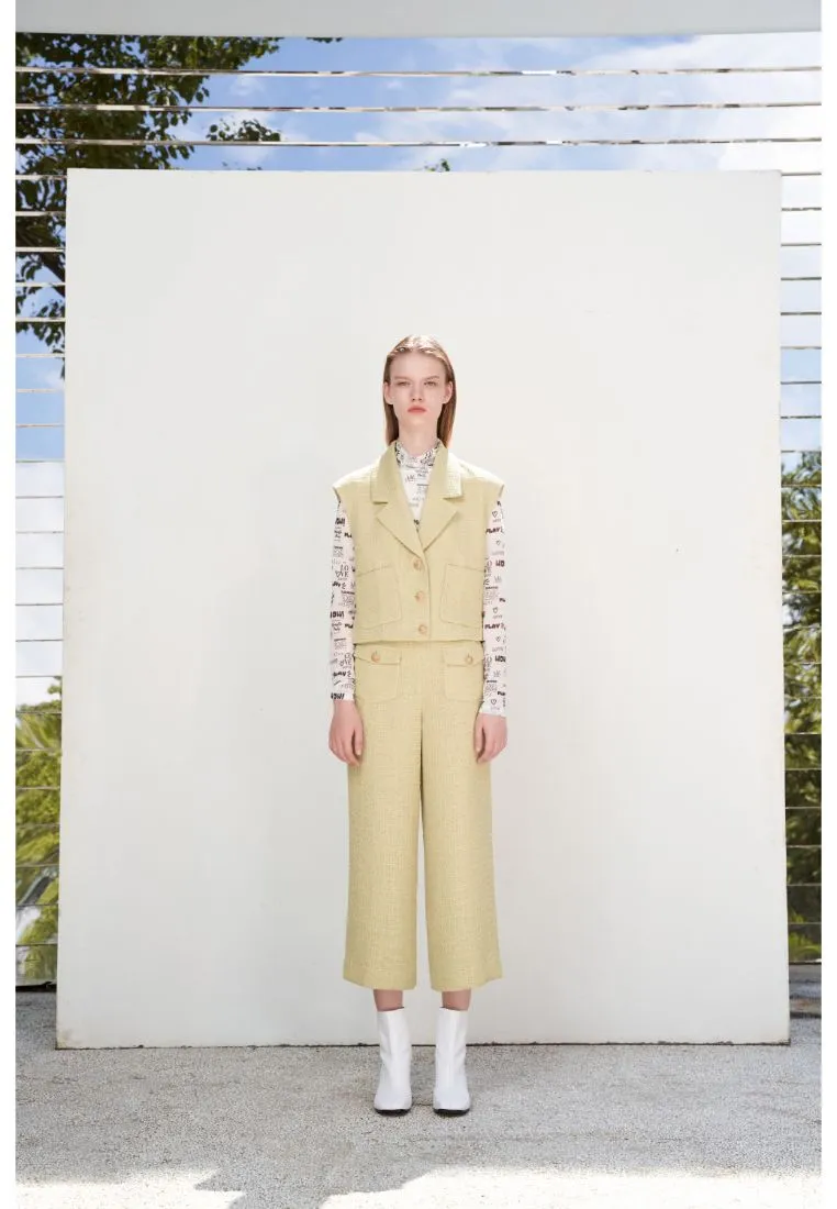 Retro wide-fit tweed trouser