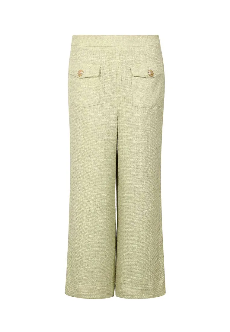 Retro wide-fit tweed trouser
