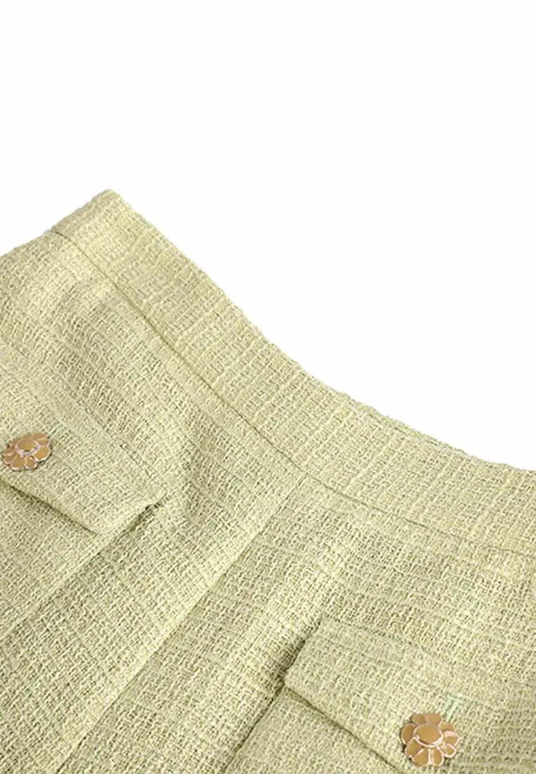 Retro wide-fit tweed trouser