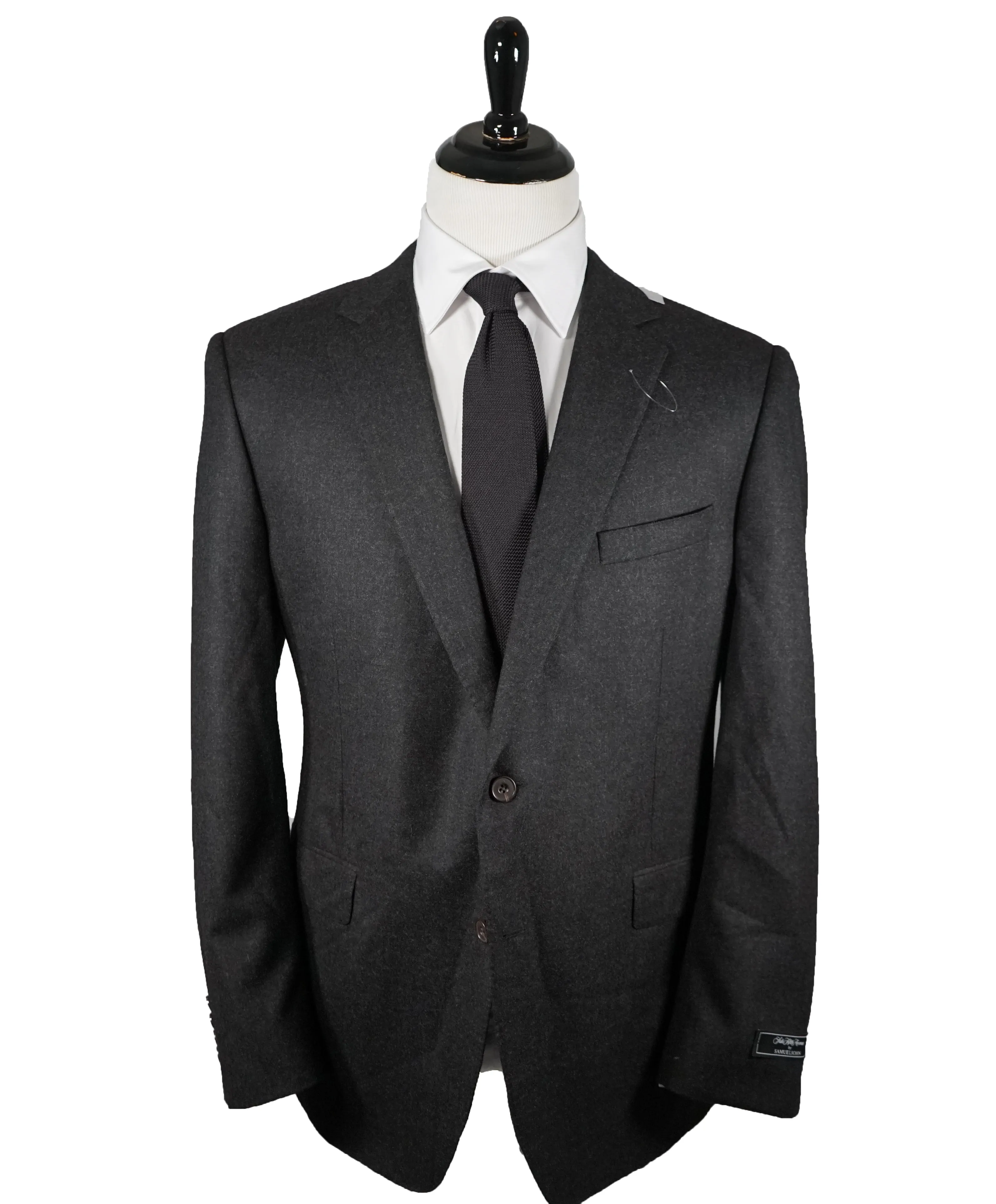 SAMUELSOHN / LORO PIANA FABRIC- Gray Flannel Wool Suit - 46R
