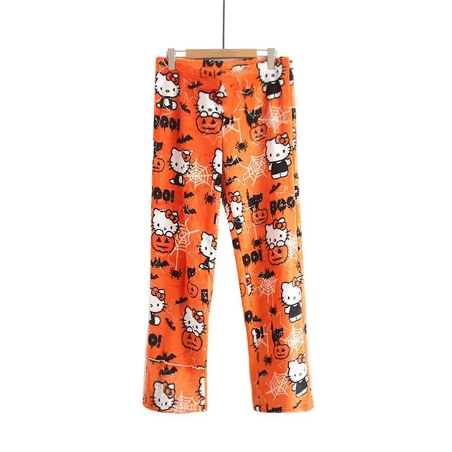 Sanrio Hello Kitty Pajamas | Kawaii Casual Home Pants