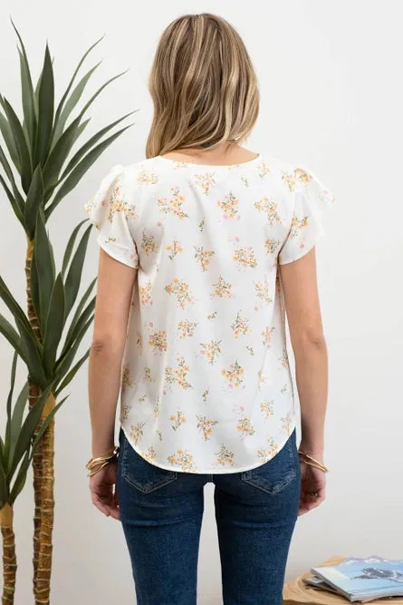 Scallop Neckline with Tulip Sleeve. *2 COLORS*