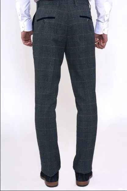 Scott Blue Check Tweed Trousers