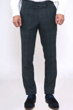 Scott Blue Check Tweed Trousers