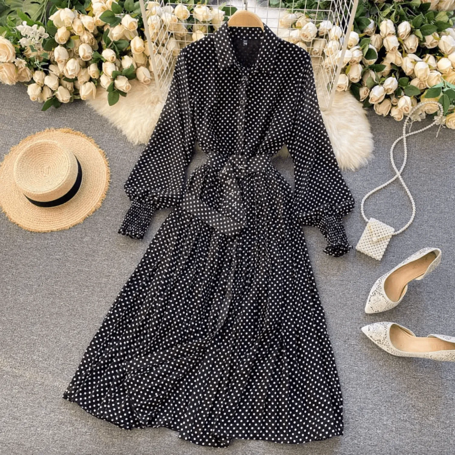 Serilda - Trendy Dotted Pattern Woman's Spring Dress