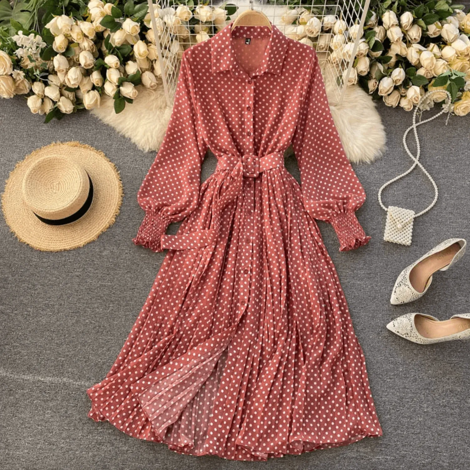 Serilda - Trendy Dotted Pattern Woman's Spring Dress