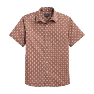 Shoreline Short Sleeve Shirt Geo Red Brown