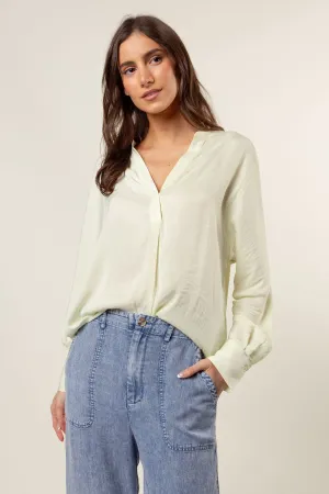 Silky Satin Popover Blouse