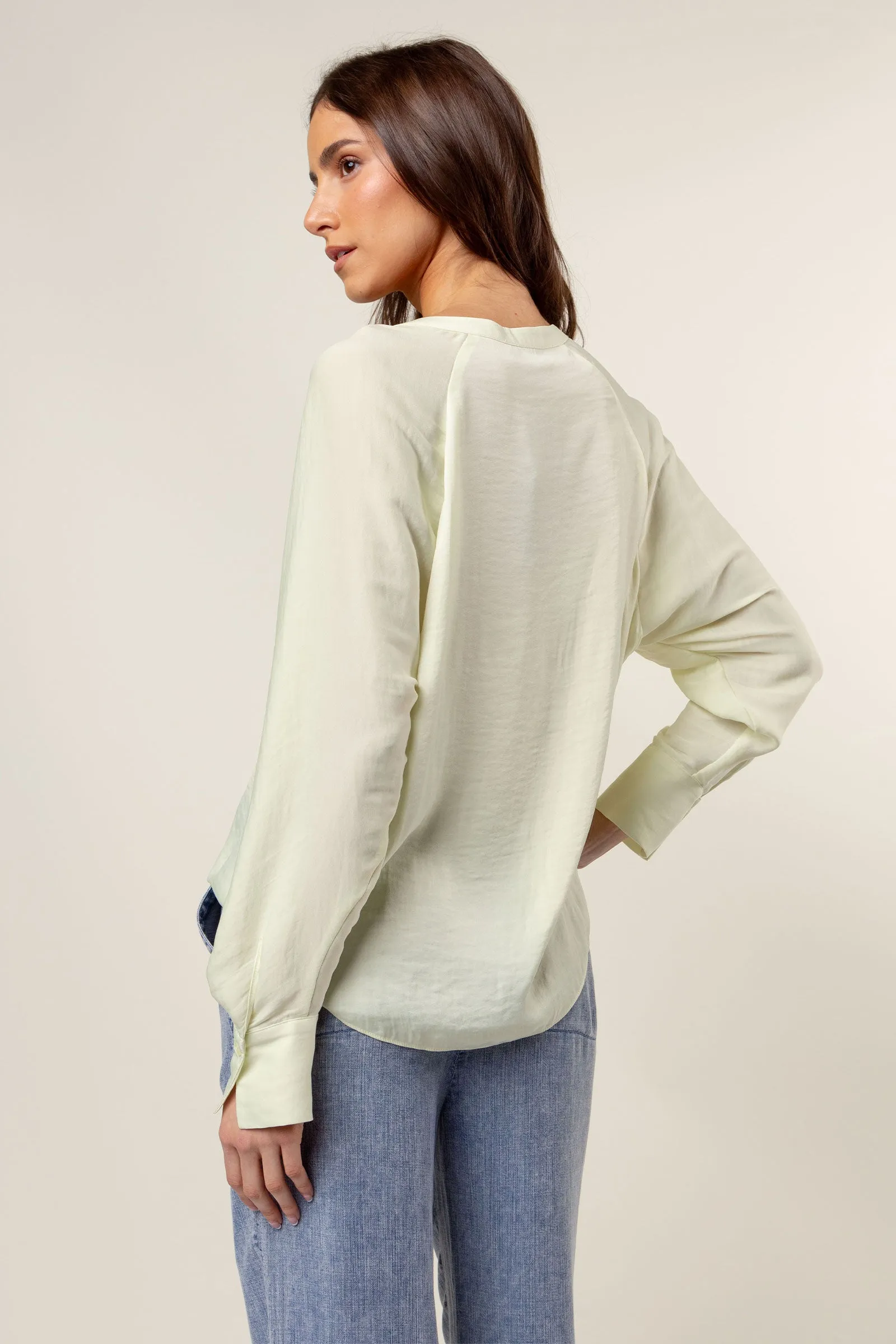Silky Satin Popover Blouse