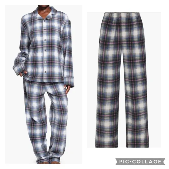 SKIMS  Unisex Fleece  Flannel Sleep pants in Multiplaid XL NWOT
