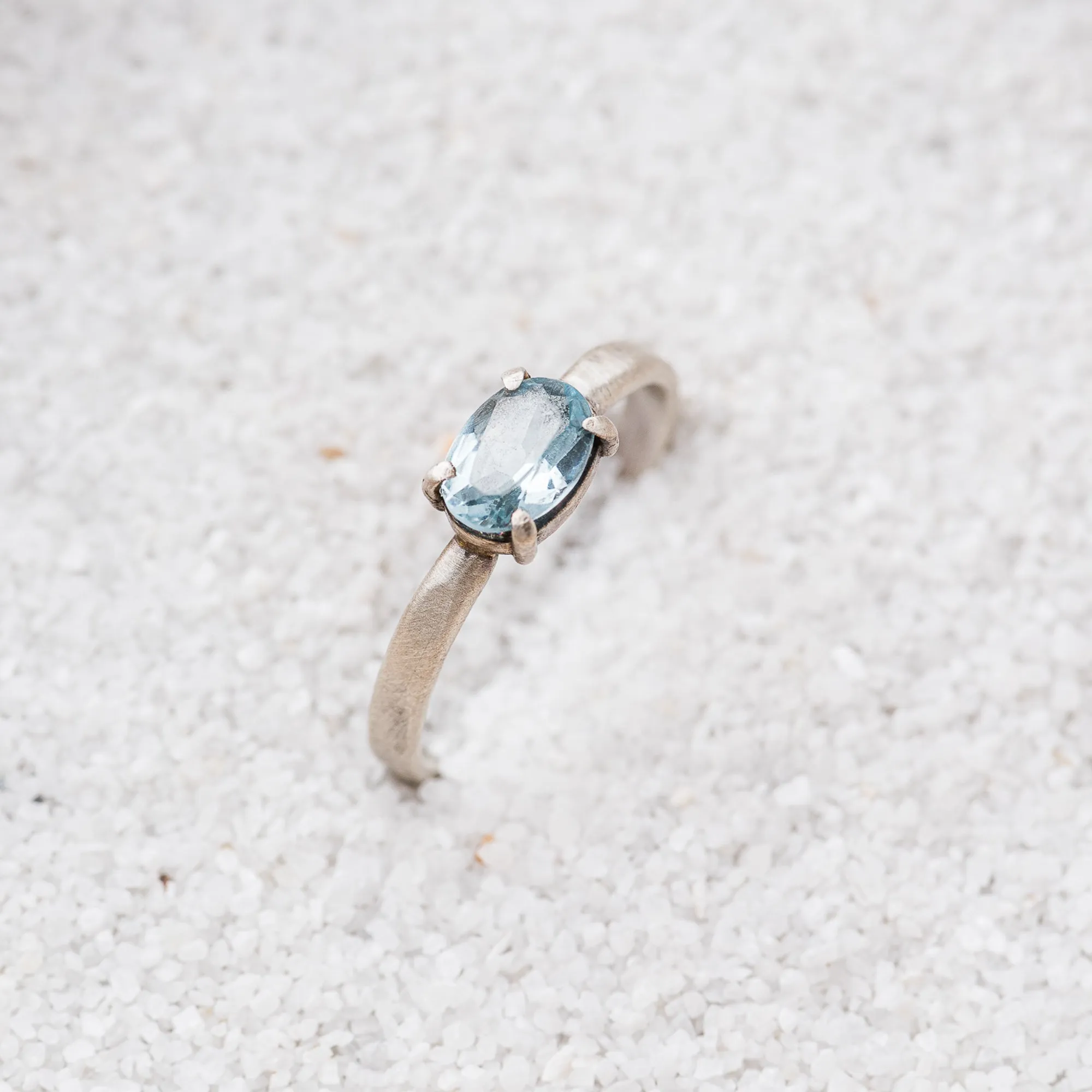 Sky Blue Topaz East-West Ring