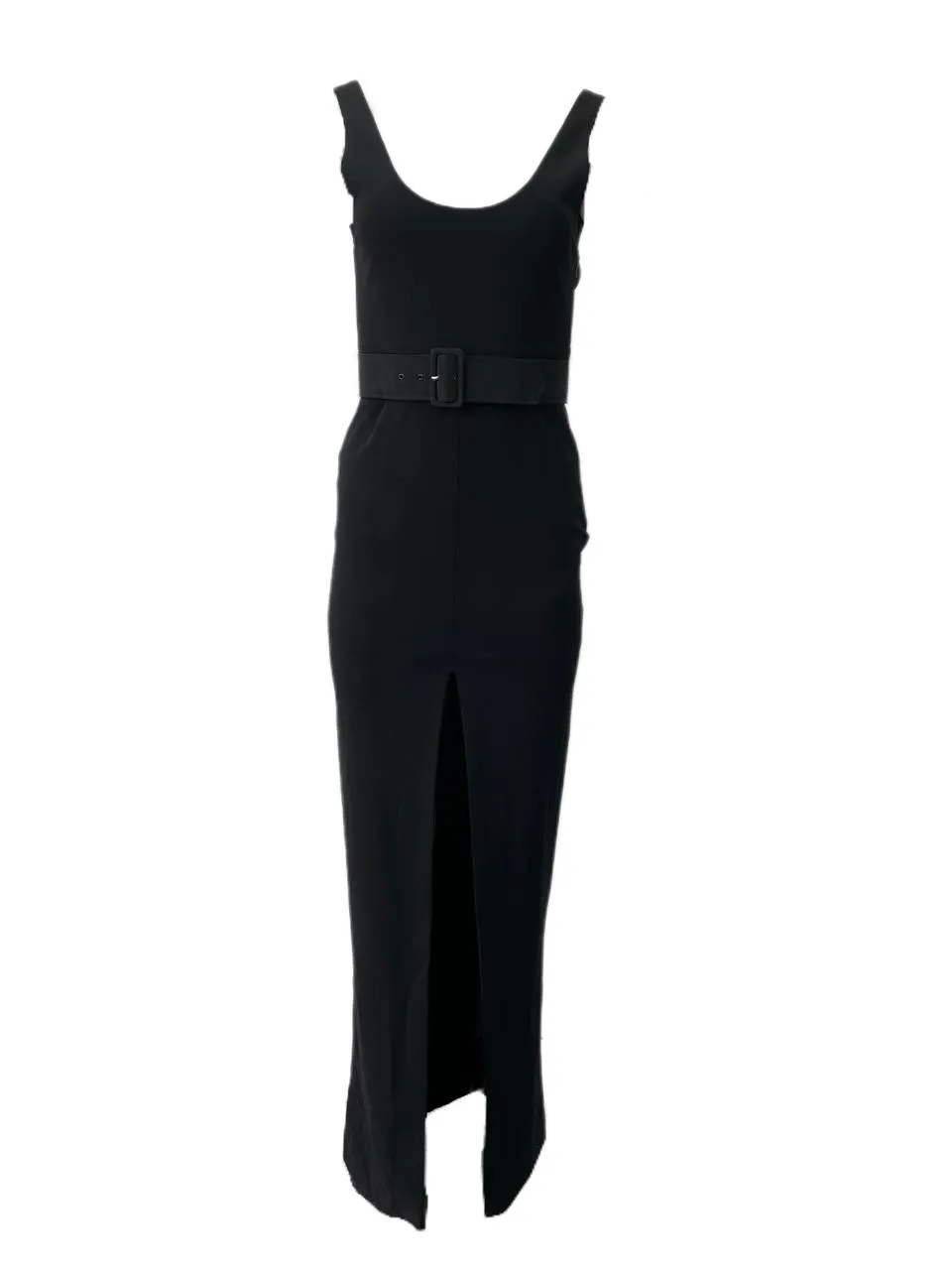 SOLACE London Black Tara Maxi Belted Dress Size US 4 NWT