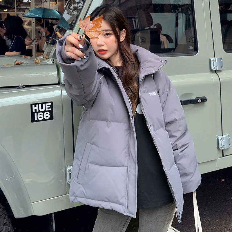 Solid Warm Casual Parkas Coat Jacket