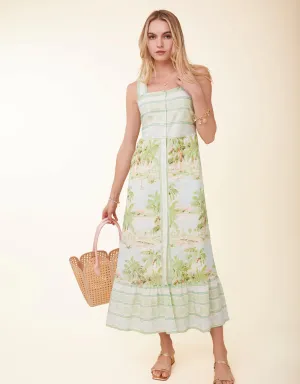 Spartina 449 Dabney Midi Dress Overboard Coastal Dreams Stripe