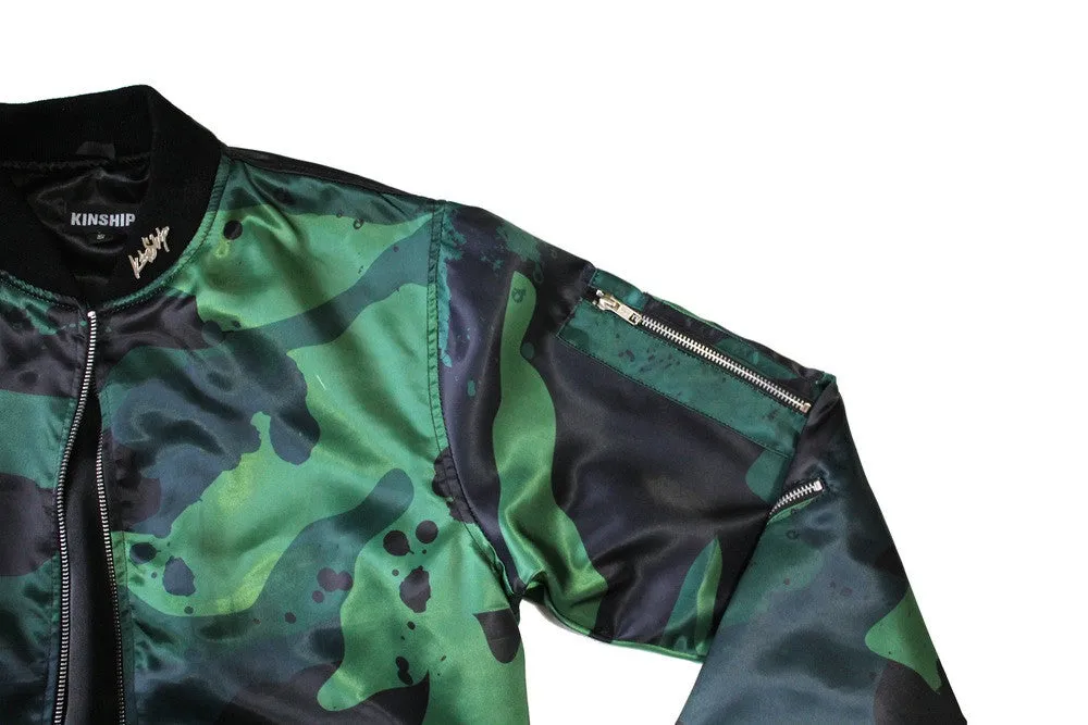 Splatter Camo Bomber in Green