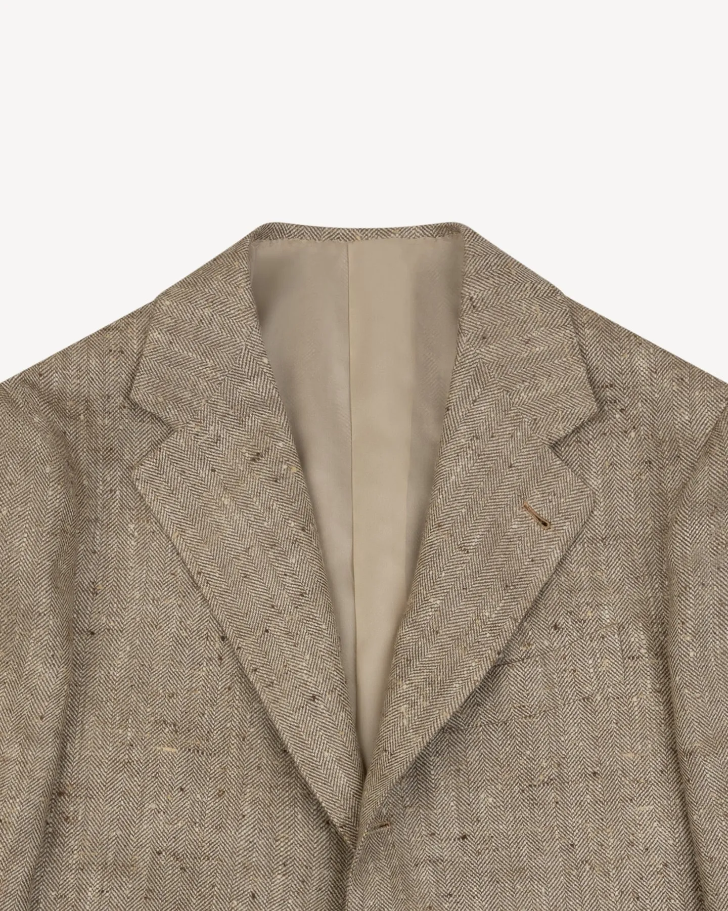 Sport Coat Beige Herringbone Silk Linen