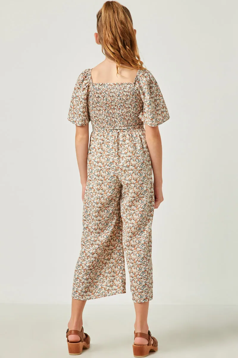 Square Neck Belted Palazzo Jumpsuit