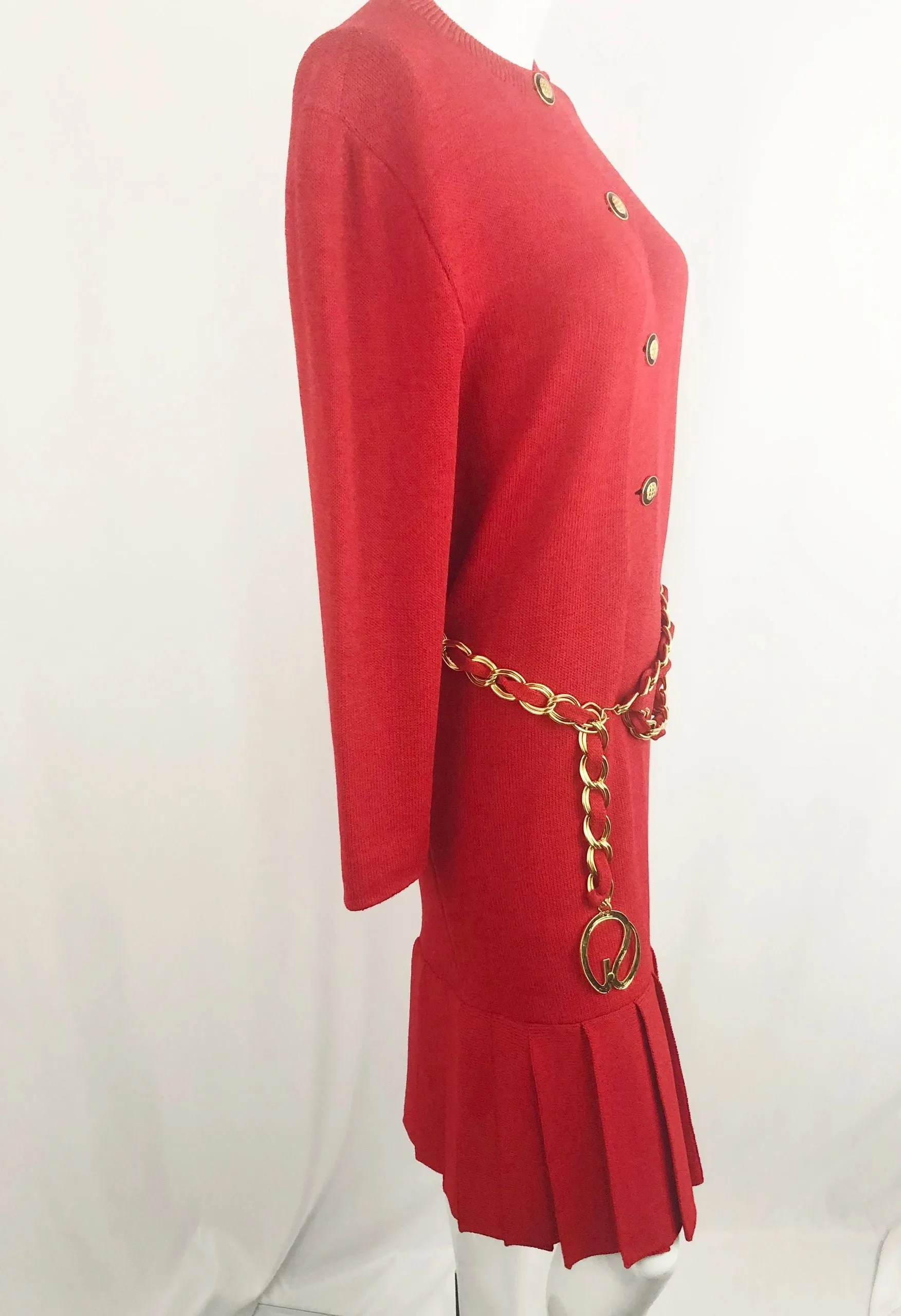 St. John Knit Belted Dress Size 8