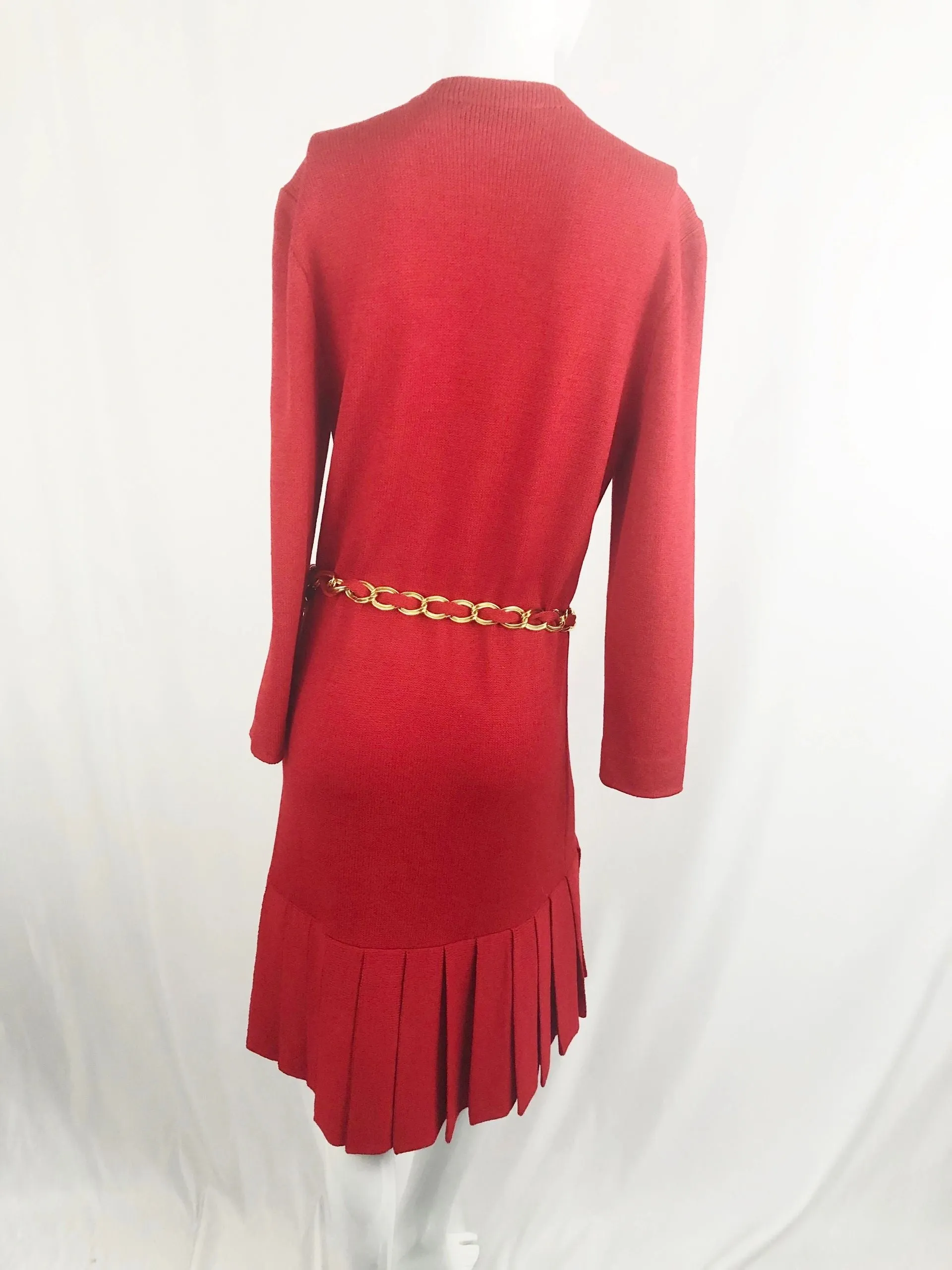 St. John Knit Belted Dress Size 8