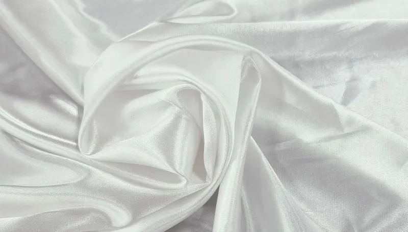 Stretch Satin Pearl White
