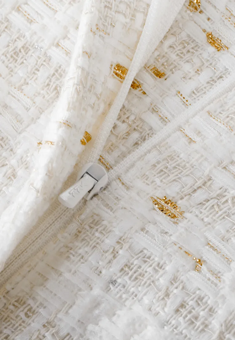 Striped Lurex-detail Straight-leg Trousers