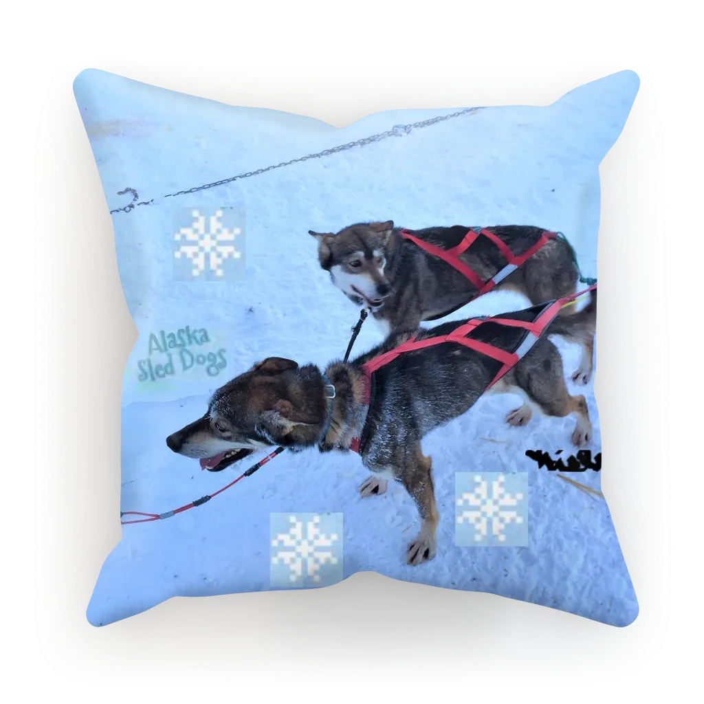 Sublimation Cushion/Throw Pillow Cover - Alaska Sled Dogs Collection
