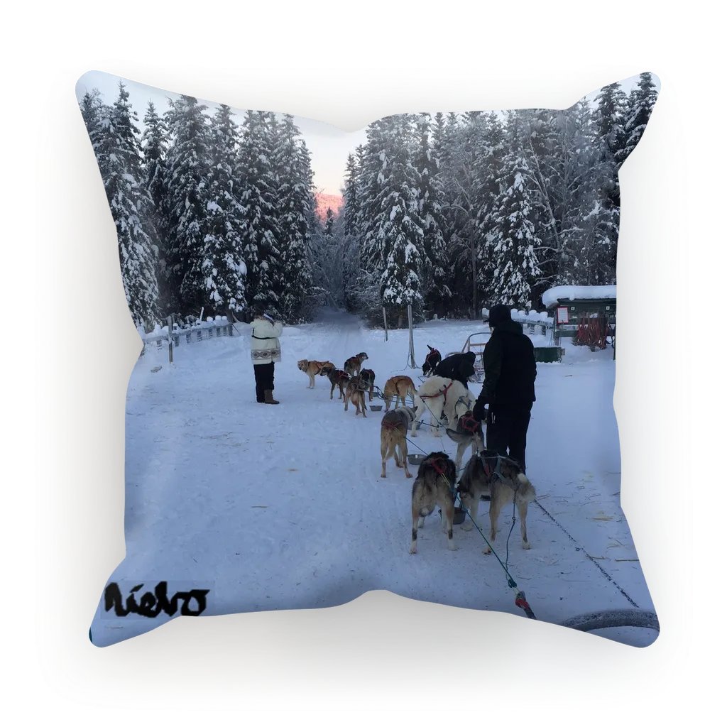 Sublimation Cushion/Throw Pillow Cover II - Alaska Sled Dogs Collection