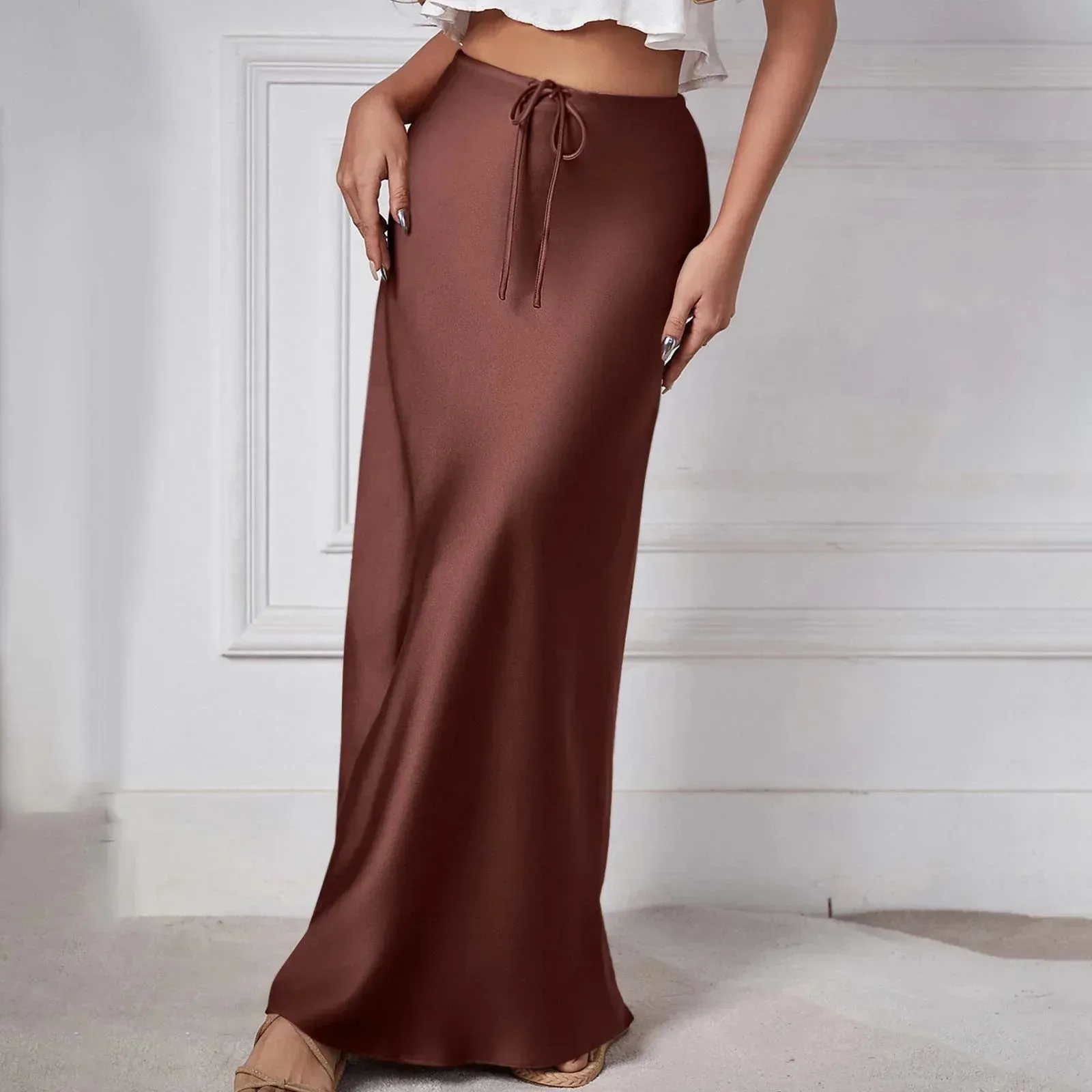Talia - Chic High-Waist Satin Skirt for Women