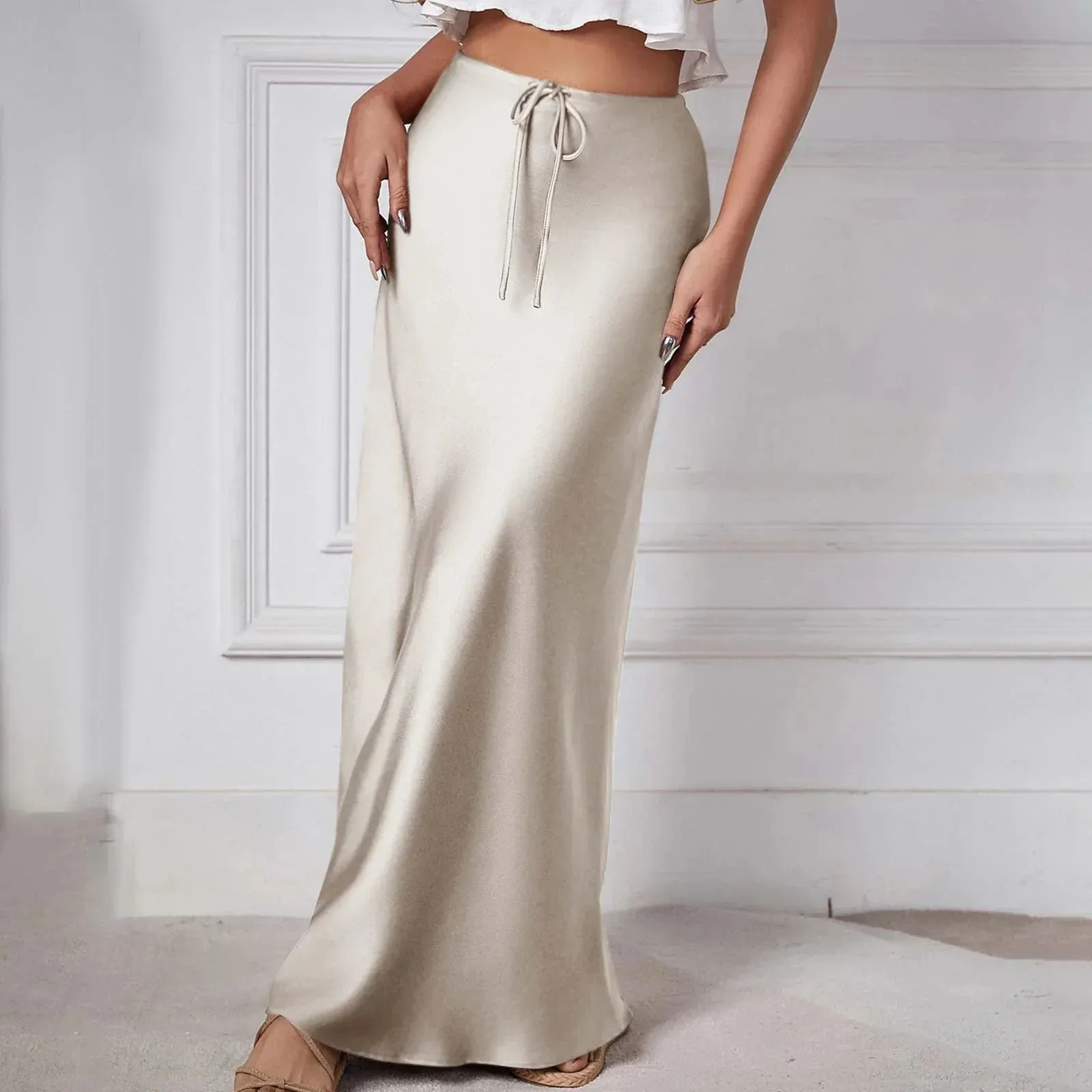 Talia - Chic High-Waist Satin Skirt for Women