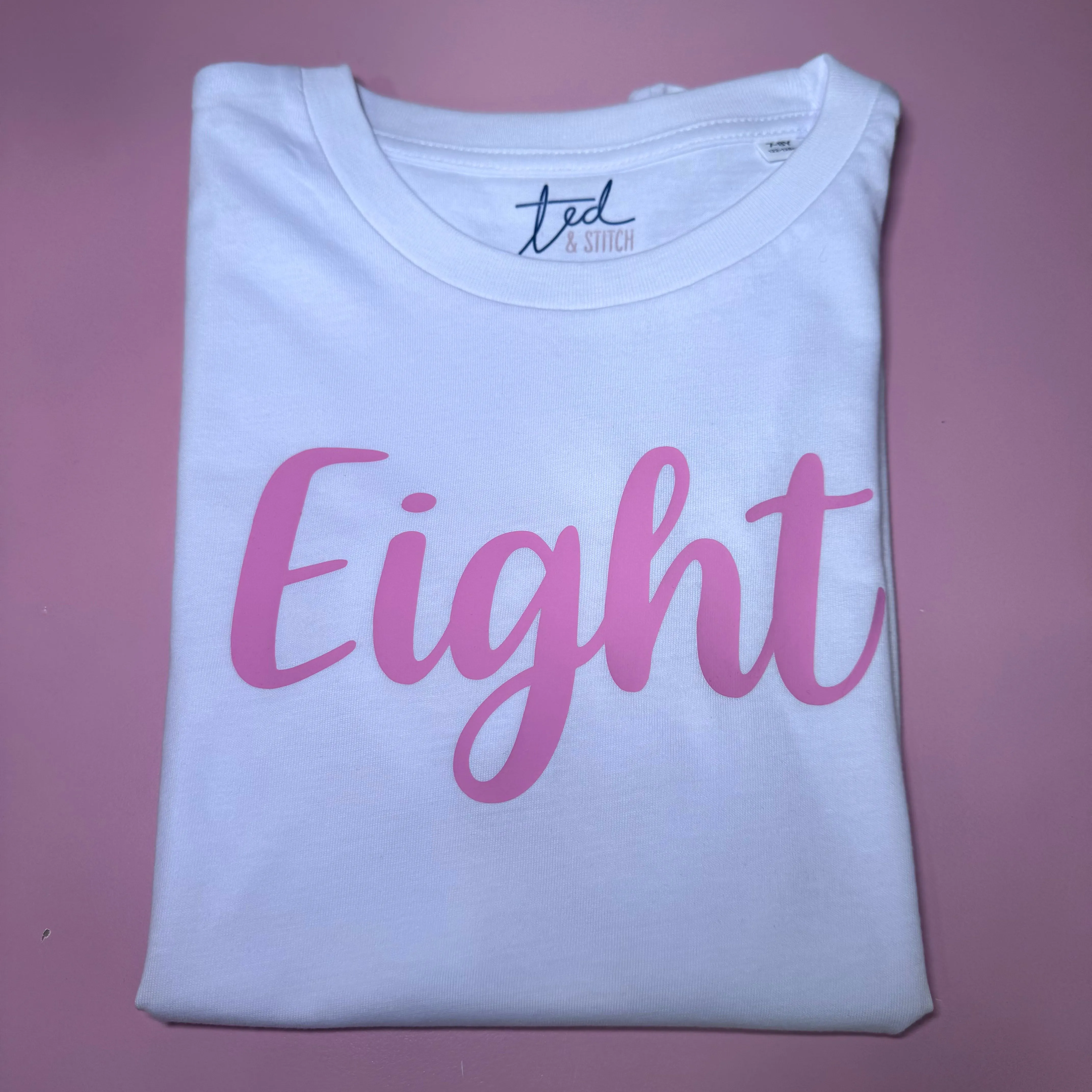 Ted & Stitch Girls White Birthday T-shirt - Select Age