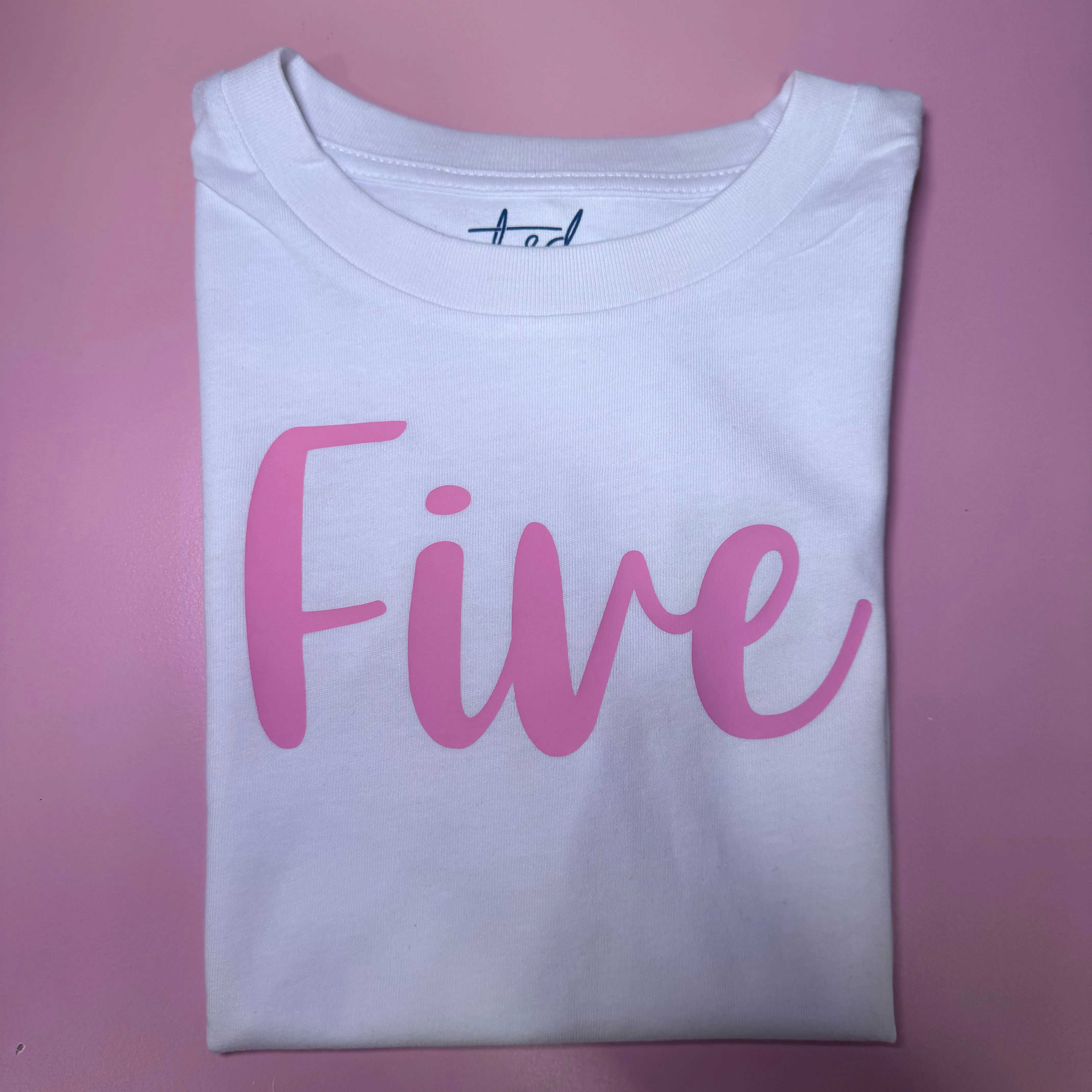 Ted & Stitch Girls White Birthday T-shirt - Select Age