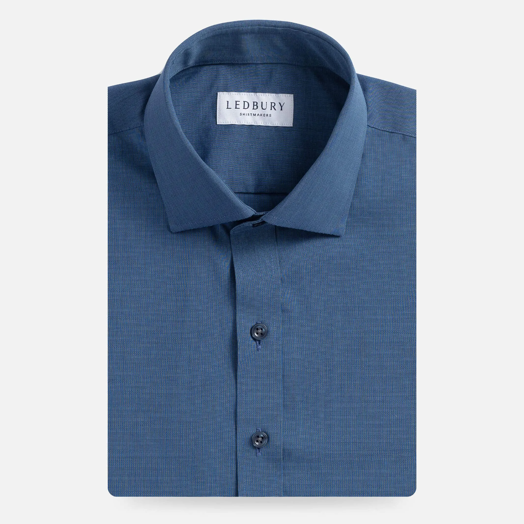 The Dark Blue Pearce End on End Custom Shirt