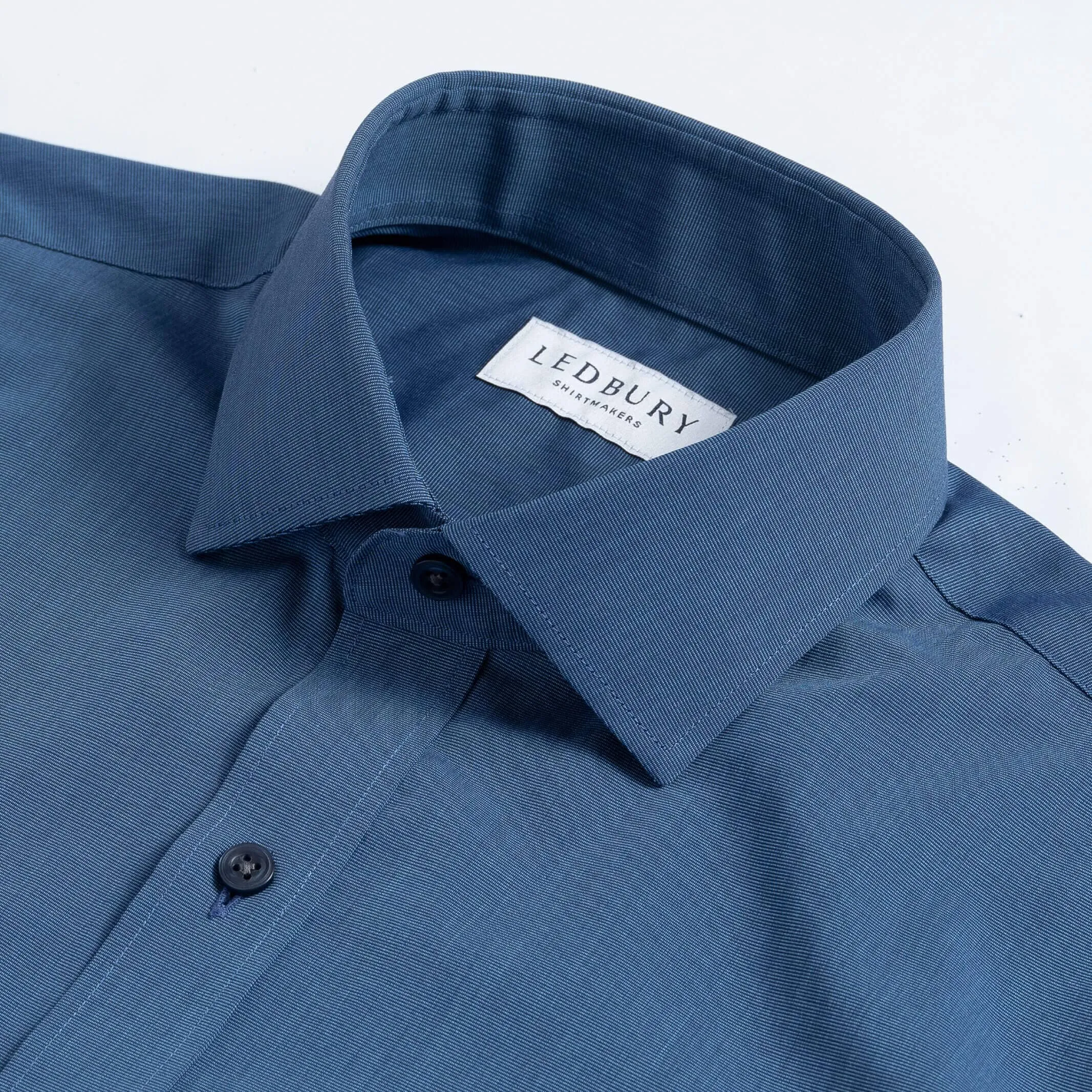 The Dark Blue Pearce End on End Custom Shirt